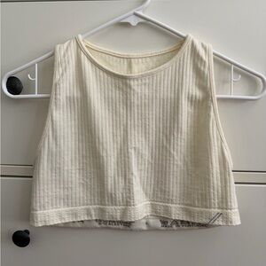TALA Cream Ribbed Crop Top